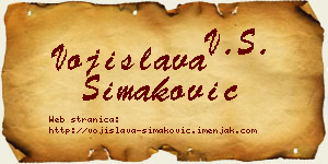 Vojislava Simaković vizit kartica
